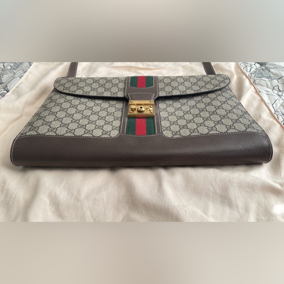 🎊LIKE NEW Authentic Gucci GG Messenger Computer Work Briefcase Bag Purse nice - Picture 4 of 6